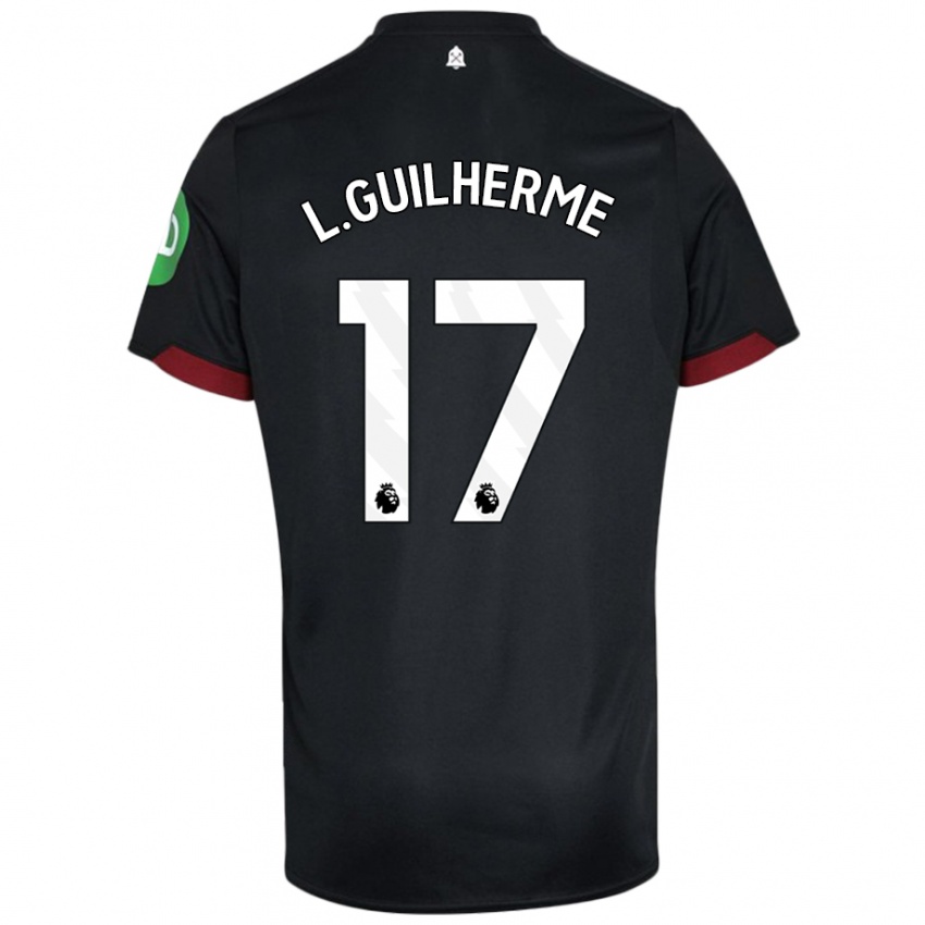 Kvinder Luis Guilherme #17 Sort Hvid Udebane Spillertrøjer 2024/25 Trøje T-Shirt