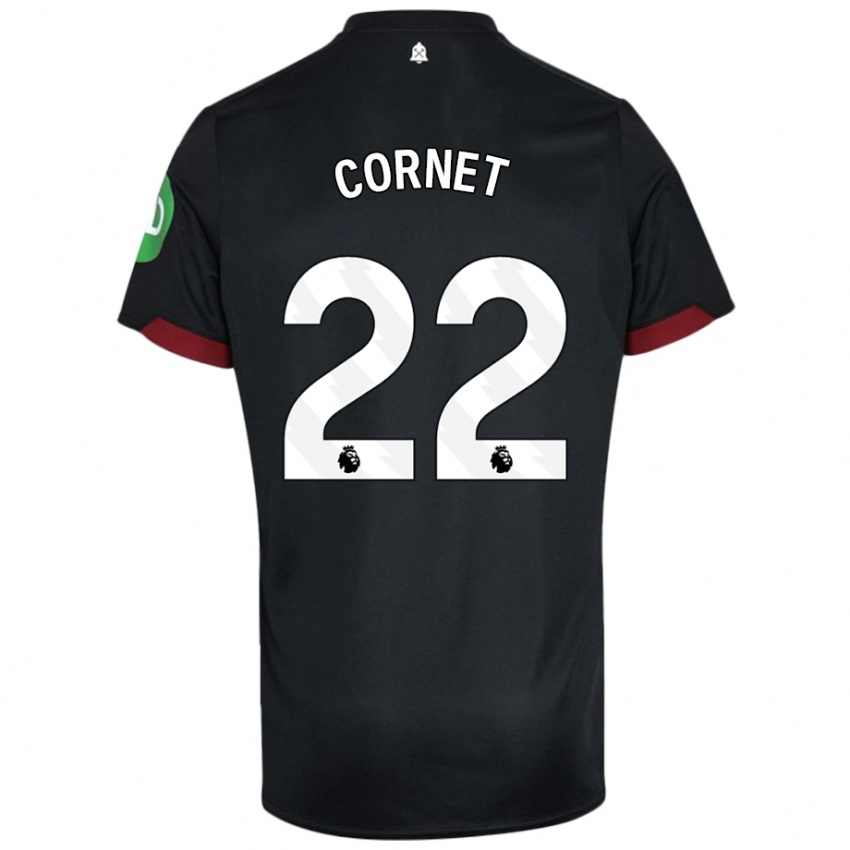 Kvinder Maxwel Cornet #22 Sort Hvid Udebane Spillertrøjer 2024/25 Trøje T-Shirt