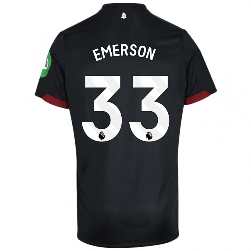 Kvinder Emerson Palmieri #33 Sort Hvid Udebane Spillertrøjer 2024/25 Trøje T-Shirt