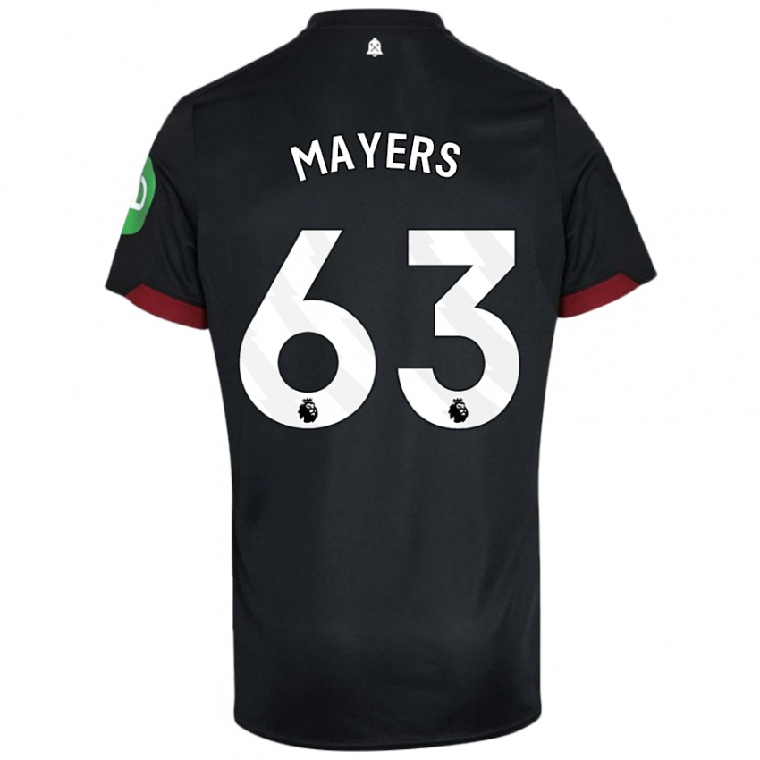 Kvinder Ezra Mayers #63 Sort Hvid Udebane Spillertrøjer 2024/25 Trøje T-Shirt