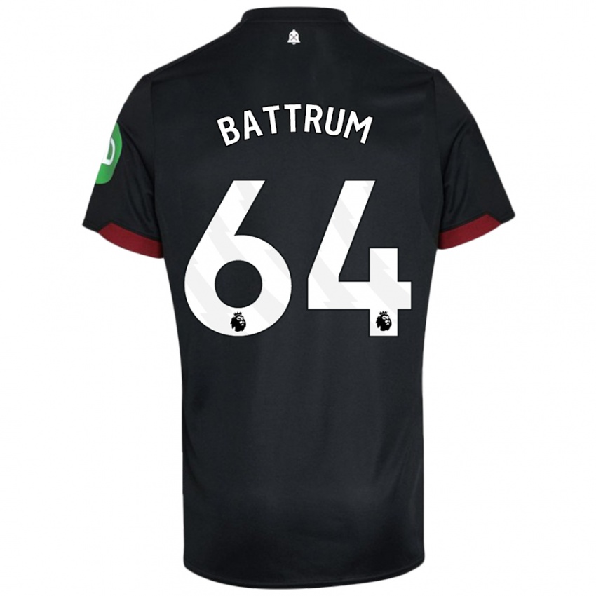 Kvinder Ryan Battrum #64 Sort Hvid Udebane Spillertrøjer 2024/25 Trøje T-Shirt