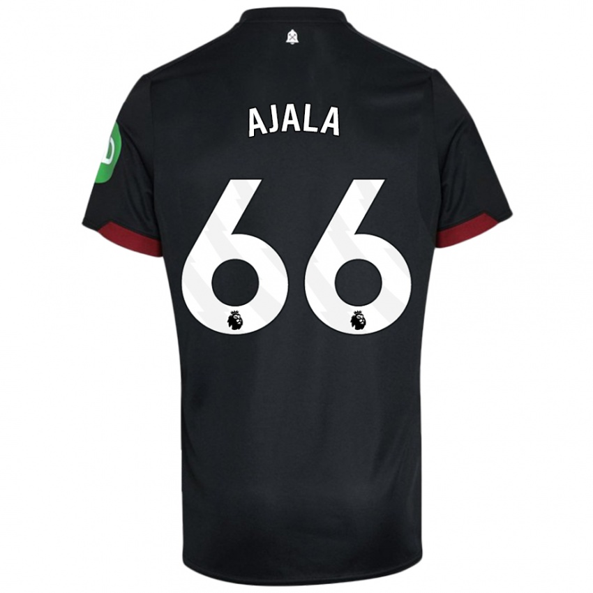 Kvinder Joshua Ajala #66 Sort Hvid Udebane Spillertrøjer 2024/25 Trøje T-Shirt