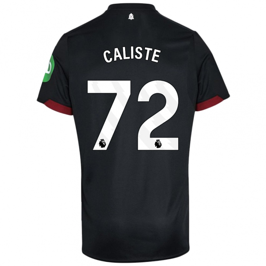 Kvinder Gabriel Caliste #72 Sort Hvid Udebane Spillertrøjer 2024/25 Trøje T-Shirt