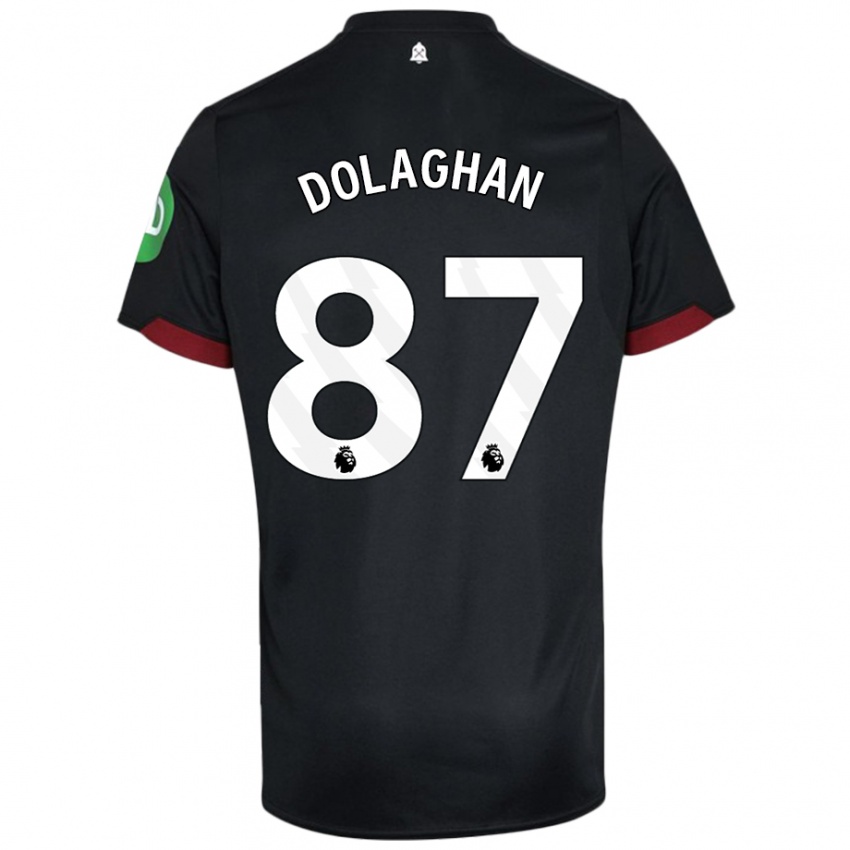 Kvinder Brad Dolaghan #87 Sort Hvid Udebane Spillertrøjer 2024/25 Trøje T-Shirt