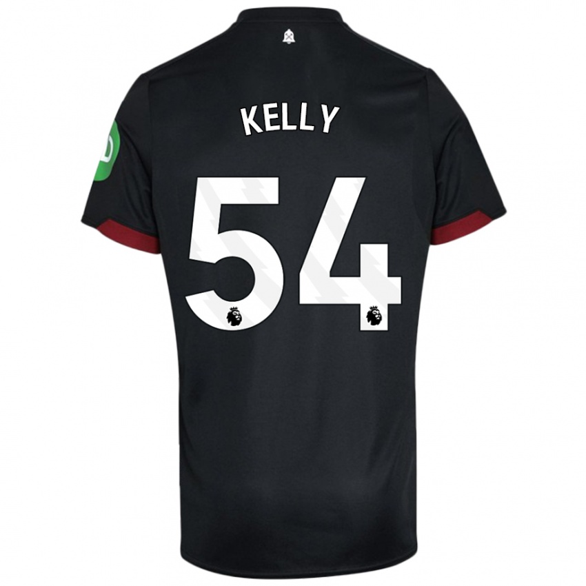 Kvinder Patrick Kelly #54 Sort Hvid Udebane Spillertrøjer 2024/25 Trøje T-Shirt