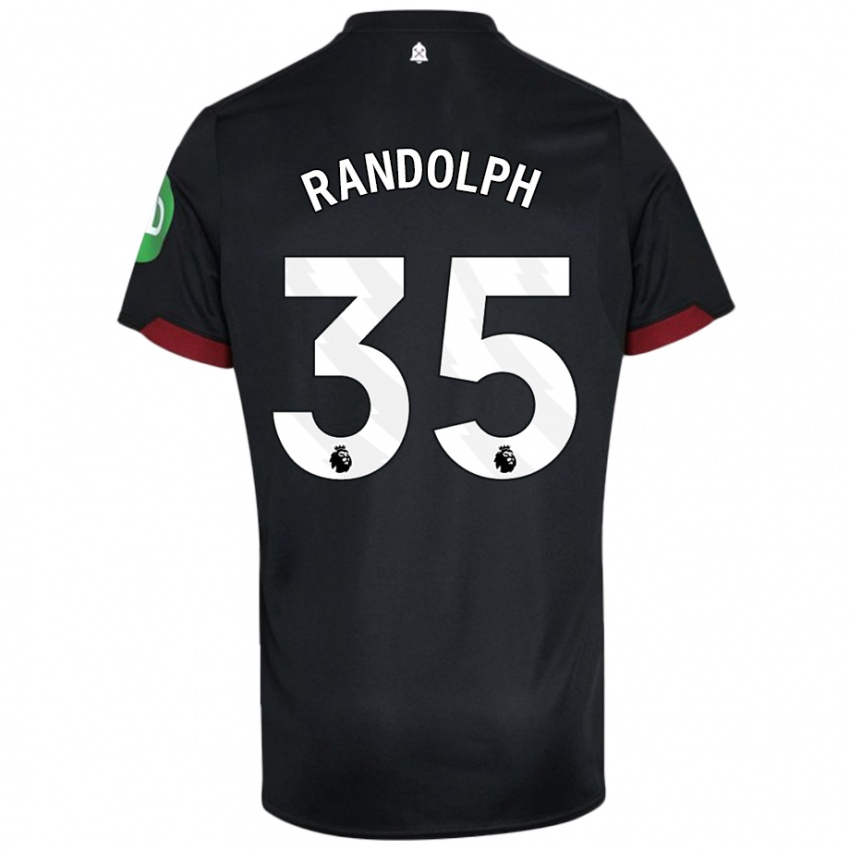 Kvinder Darren Randolph #35 Sort Hvid Udebane Spillertrøjer 2024/25 Trøje T-Shirt