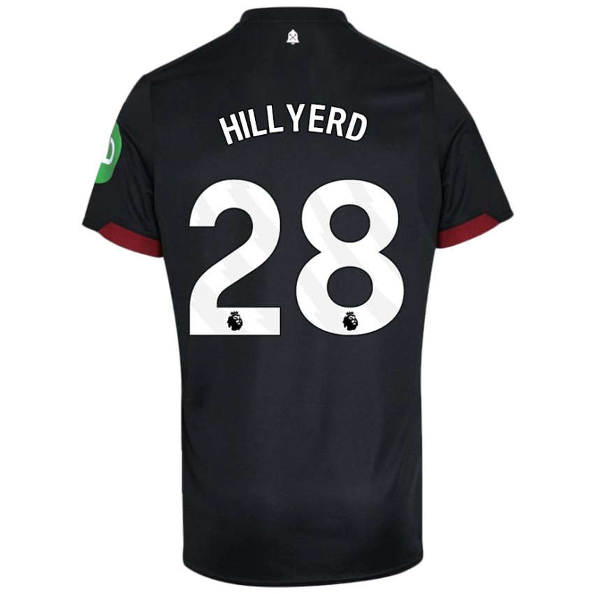 Kvinder Sophie Hillyerd #28 Sort Hvid Udebane Spillertrøjer 2024/25 Trøje T-Shirt