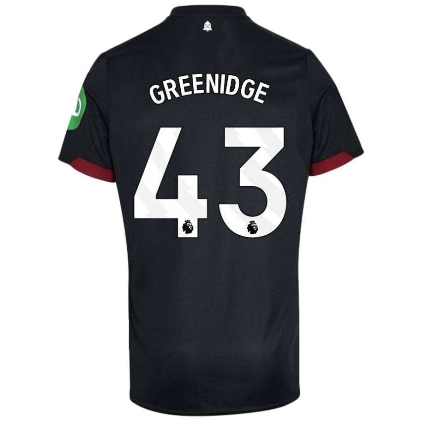 Kvinder Will Greenidge #43 Sort Hvid Udebane Spillertrøjer 2024/25 Trøje T-Shirt