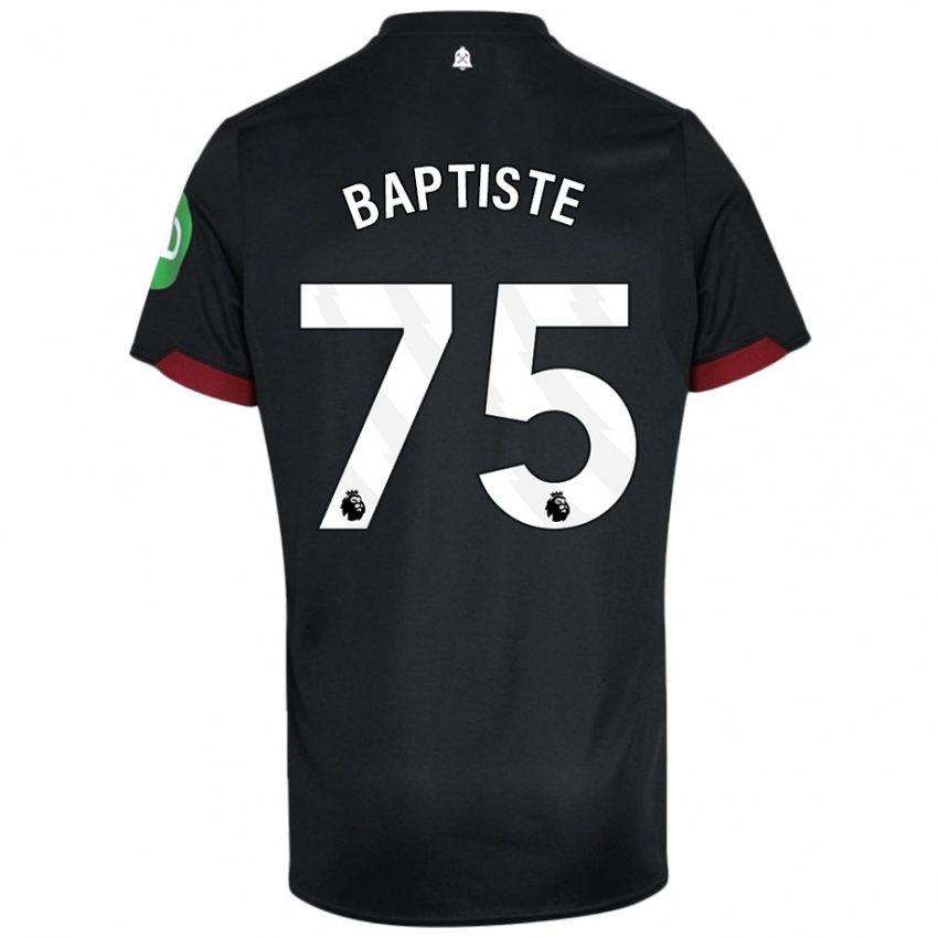 Kvinder Jamal Baptiste #75 Sort Hvid Udebane Spillertrøjer 2024/25 Trøje T-Shirt