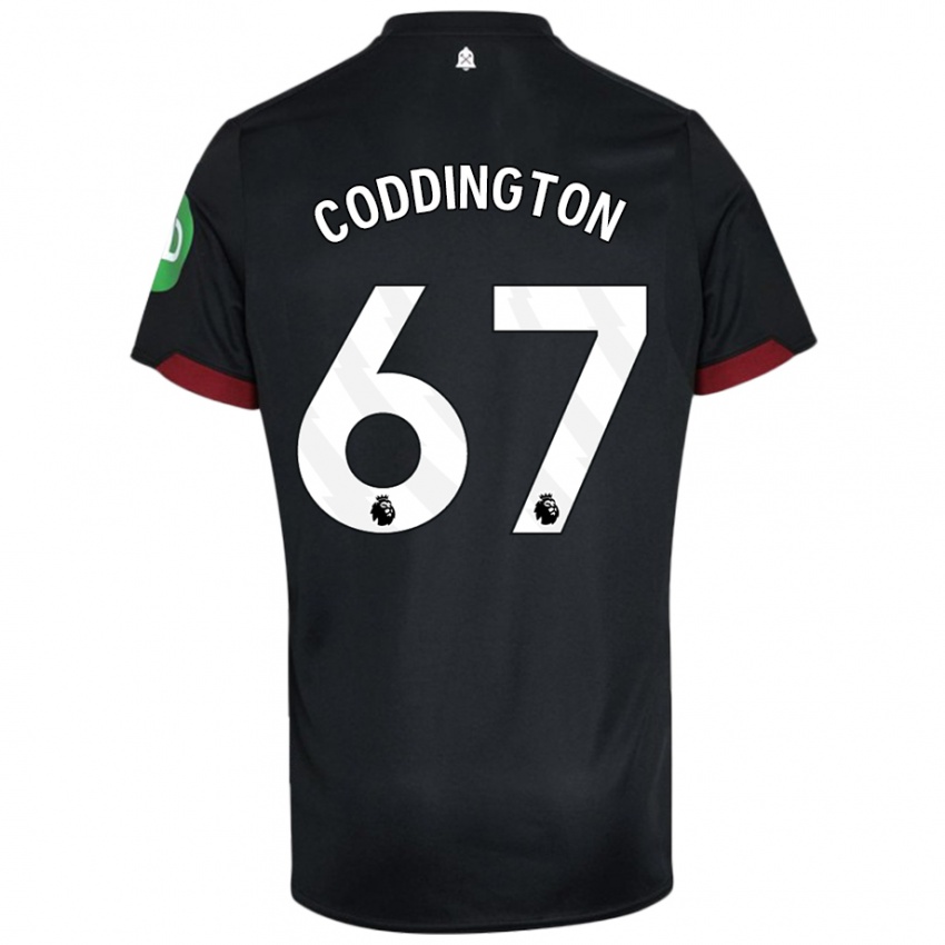 Kvinder Remy Coddington #67 Sort Hvid Udebane Spillertrøjer 2024/25 Trøje T-Shirt