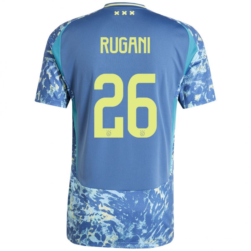 Kvinder Daniele Rugani #26 Grå Blå Gul Udebane Spillertrøjer 2024/25 Trøje T-Shirt