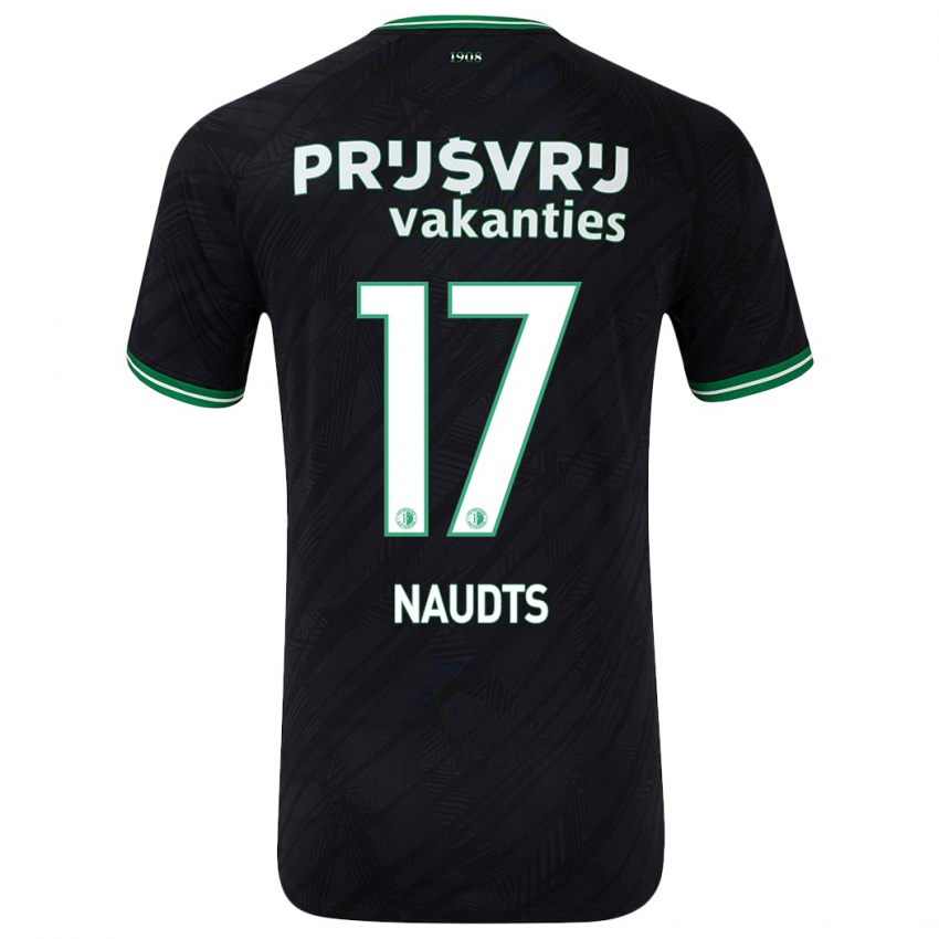 Kvinder Jamir Naudts #17 Sort Grøn Udebane Spillertrøjer 2024/25 Trøje T-Shirt