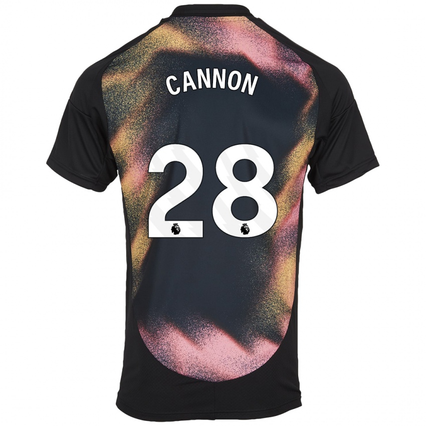 Kvinder Thomas Cannon #28 Sort Hvid Udebane Spillertrøjer 2024/25 Trøje T-Shirt