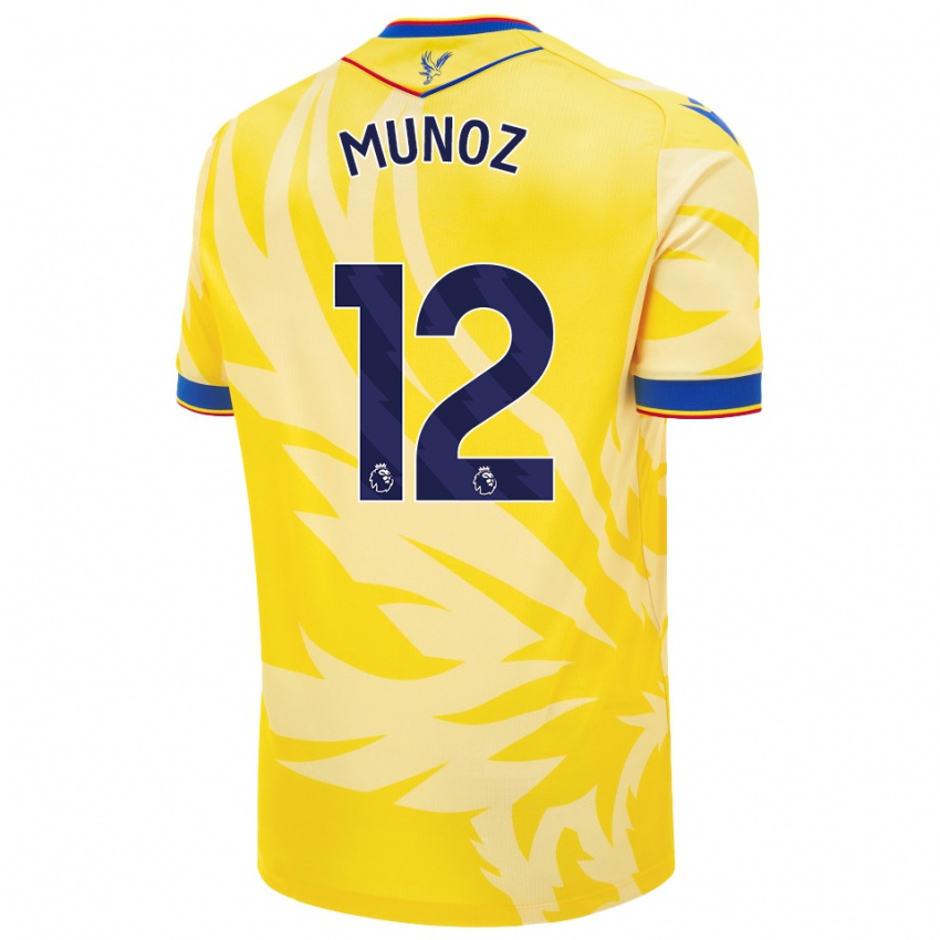 Kvinder Daniel Muñoz #12 Gul Udebane Spillertrøjer 2024/25 Trøje T-Shirt