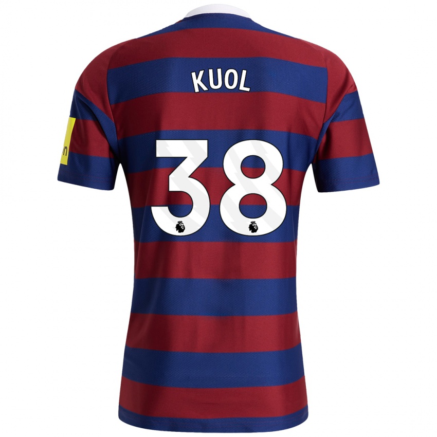 Kvinder Garang Kuol #38 Bordeaux Marineblå Udebane Spillertrøjer 2024/25 Trøje T-Shirt