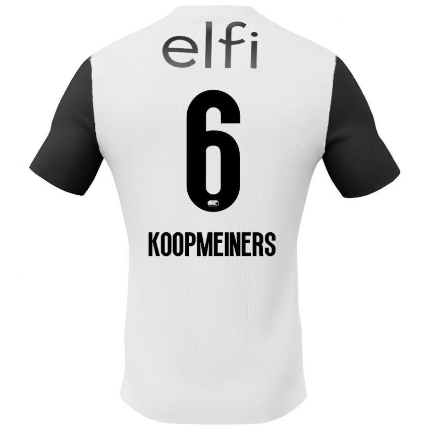 Kvinder Peer Koopmeiners #6 Hvid Sort Udebane Spillertrøjer 2024/25 Trøje T-Shirt