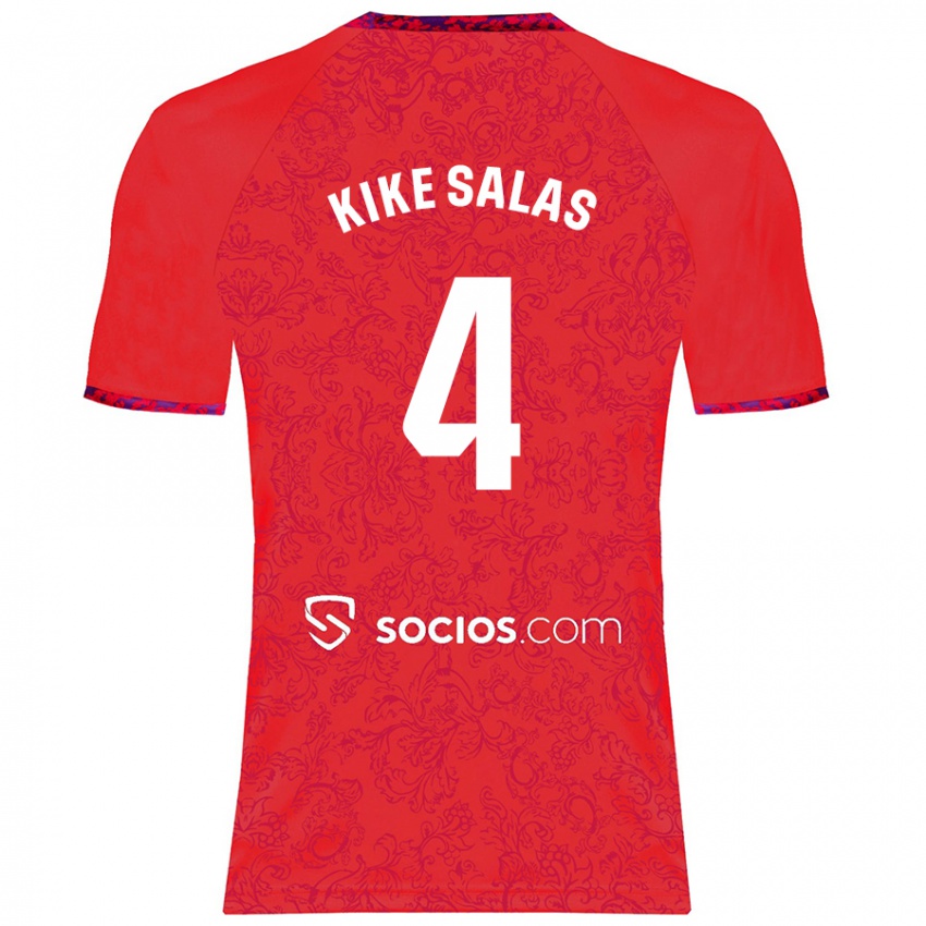 Kvinder Kike Salas #4 Rød Udebane Spillertrøjer 2024/25 Trøje T-Shirt