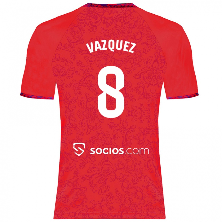 Kvinder Manolo Vazquez #8 Rød Udebane Spillertrøjer 2024/25 Trøje T-Shirt