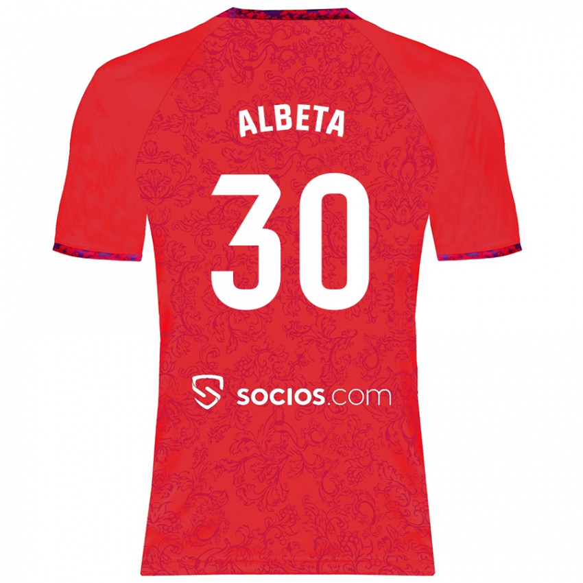 Kvinder Alba María López Montiel #30 Rød Udebane Spillertrøjer 2024/25 Trøje T-Shirt