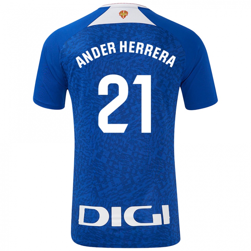 Kvinder Ander Herrera #21 Kongeblå Udebane Spillertrøjer 2024/25 Trøje T-Shirt