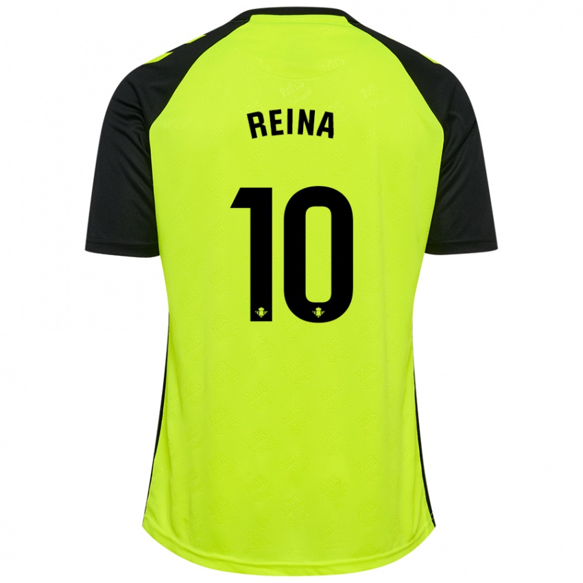 Kvinder Carlos Reina #10 Fluorescerende Gul Sort Udebane Spillertrøjer 2024/25 Trøje T-Shirt