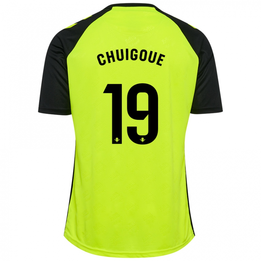 Kvinder Dorine Chuigoué #19 Fluorescerende Gul Sort Udebane Spillertrøjer 2024/25 Trøje T-Shirt