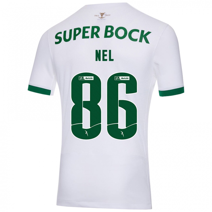 Kvinder Rafael Nel #86 Hvid Grøn Udebane Spillertrøjer 2024/25 Trøje T-Shirt