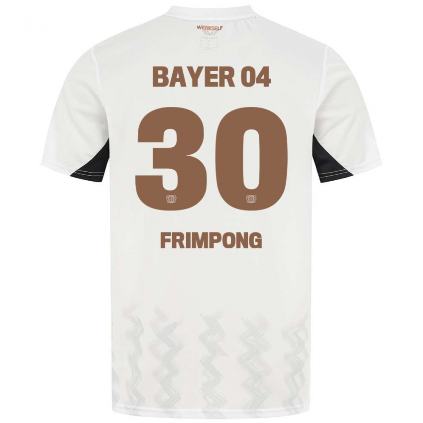 Kvinder Jeremie Frimpong #30 Hvid Sort Udebane Spillertrøjer 2024/25 Trøje T-Shirt