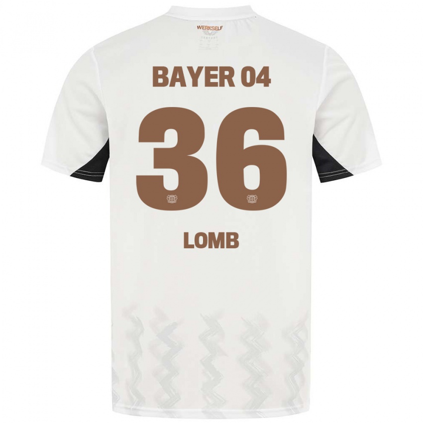 Kvinder Niklas Lomb #36 Hvid Sort Udebane Spillertrøjer 2024/25 Trøje T-Shirt