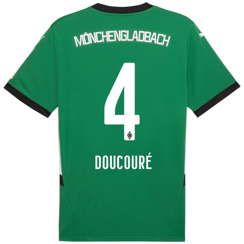 Kvinder Mamadou Doucoure #4 Grøn Hvid Udebane Spillertrøjer 2024/25 Trøje T-Shirt