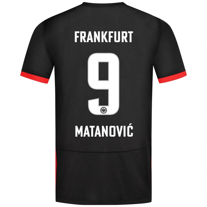 Kvinder Igor Matanovic #9 Sort Udebane Spillertrøjer 2024/25 Trøje T-Shirt