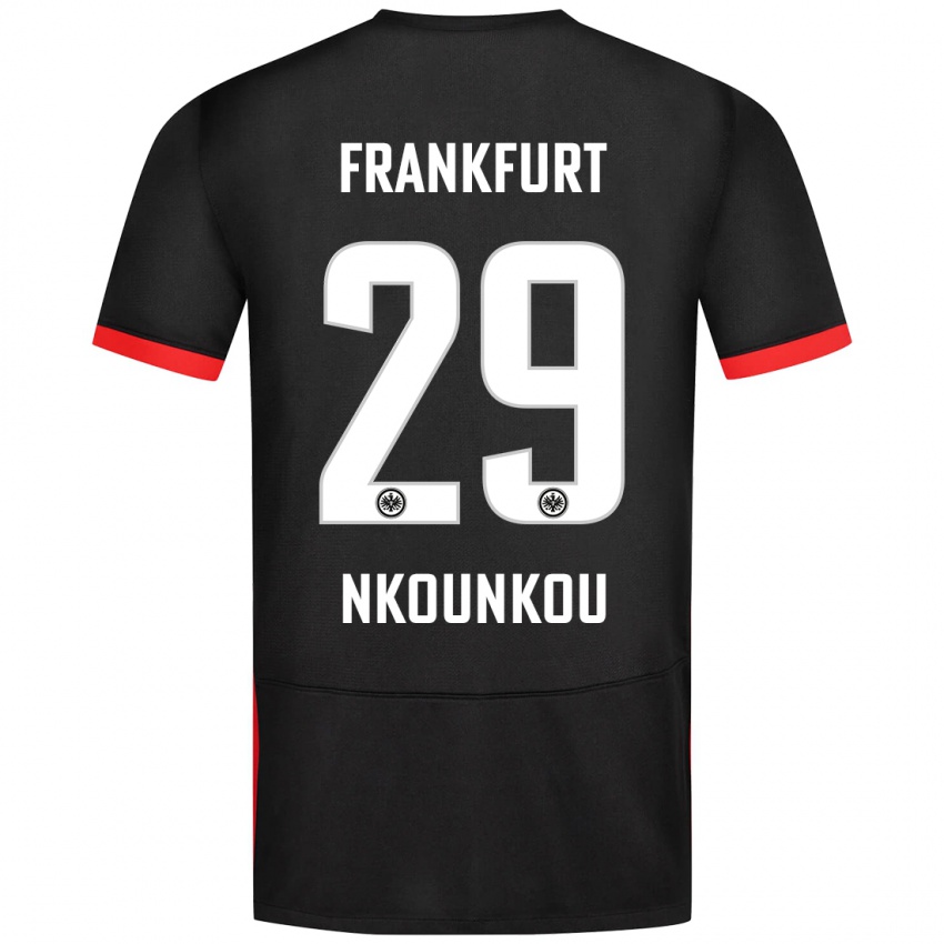 Kvinder Niels Nkounkou #29 Sort Udebane Spillertrøjer 2024/25 Trøje T-Shirt