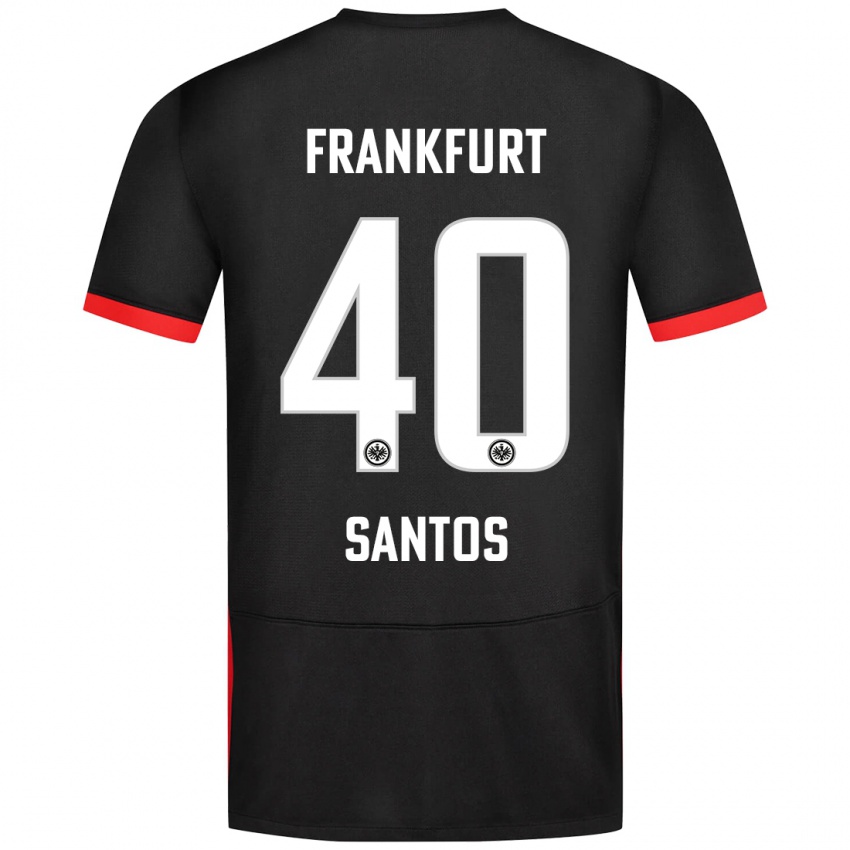 Kvinder Kauã Santos #40 Sort Udebane Spillertrøjer 2024/25 Trøje T-Shirt