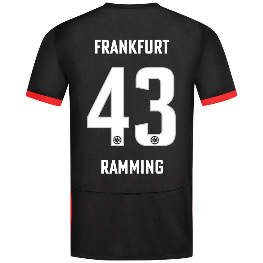 Kvinder Nils Ramming #43 Sort Udebane Spillertrøjer 2024/25 Trøje T-Shirt