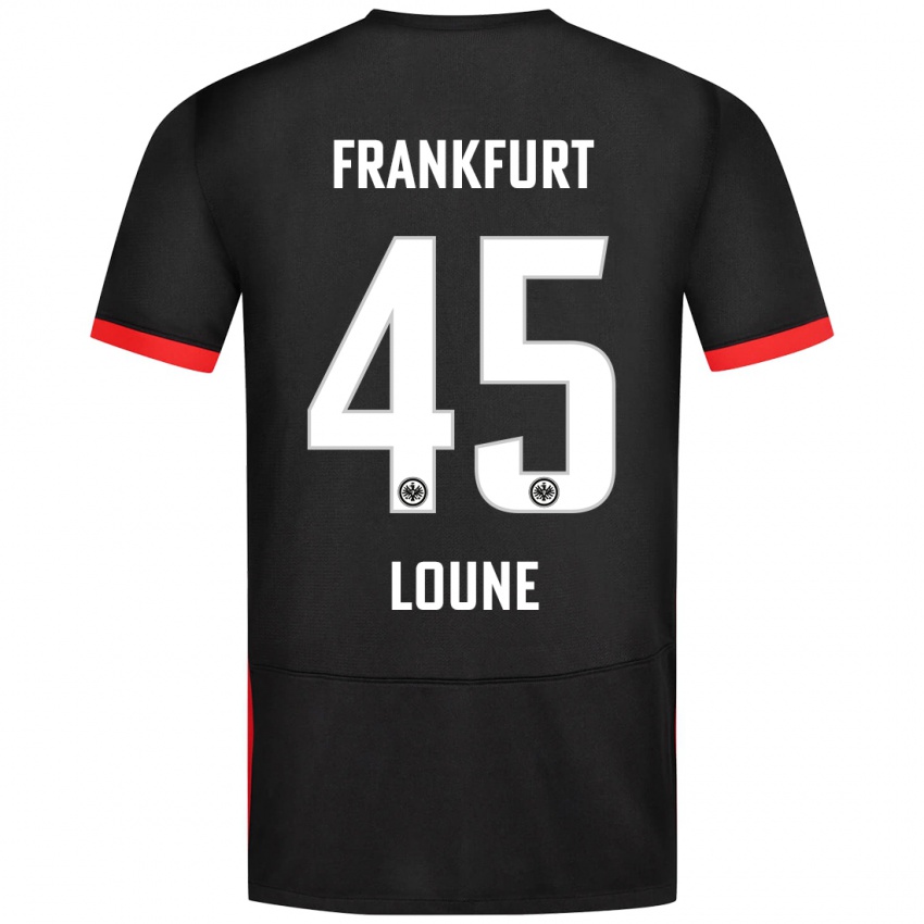 Kvinder Mehdi Loune #45 Sort Udebane Spillertrøjer 2024/25 Trøje T-Shirt