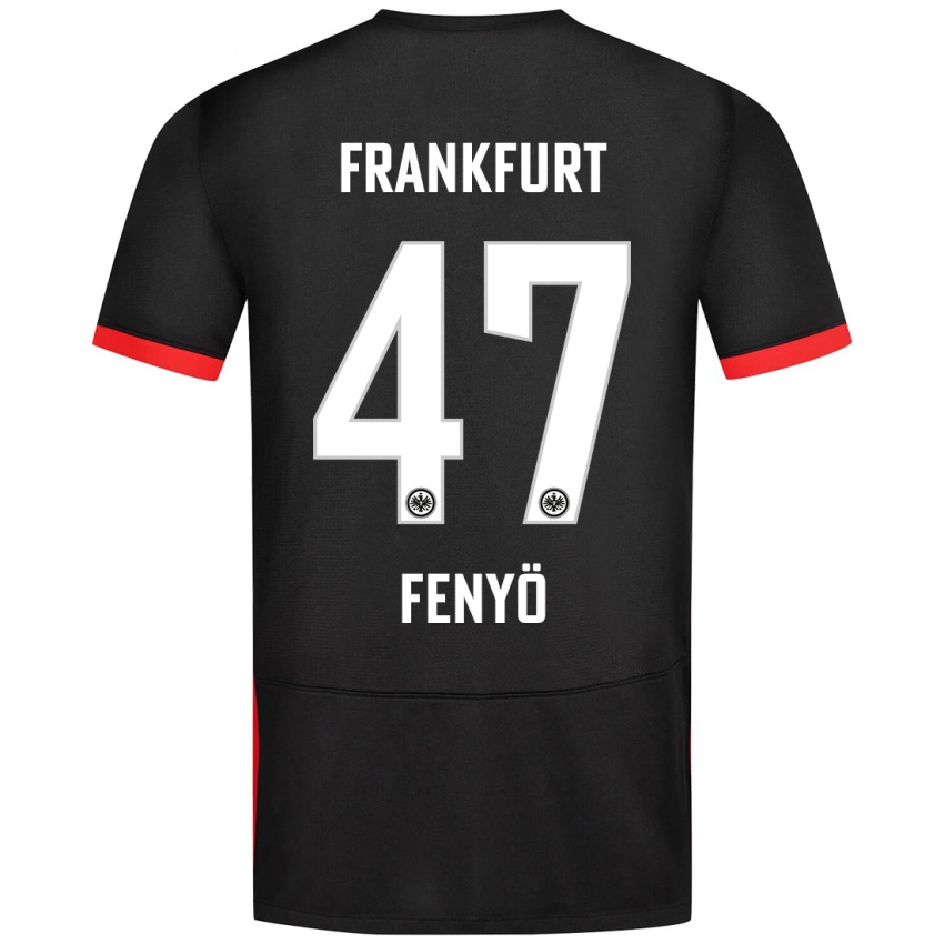 Kvinder Noah Fenyö #47 Sort Udebane Spillertrøjer 2024/25 Trøje T-Shirt