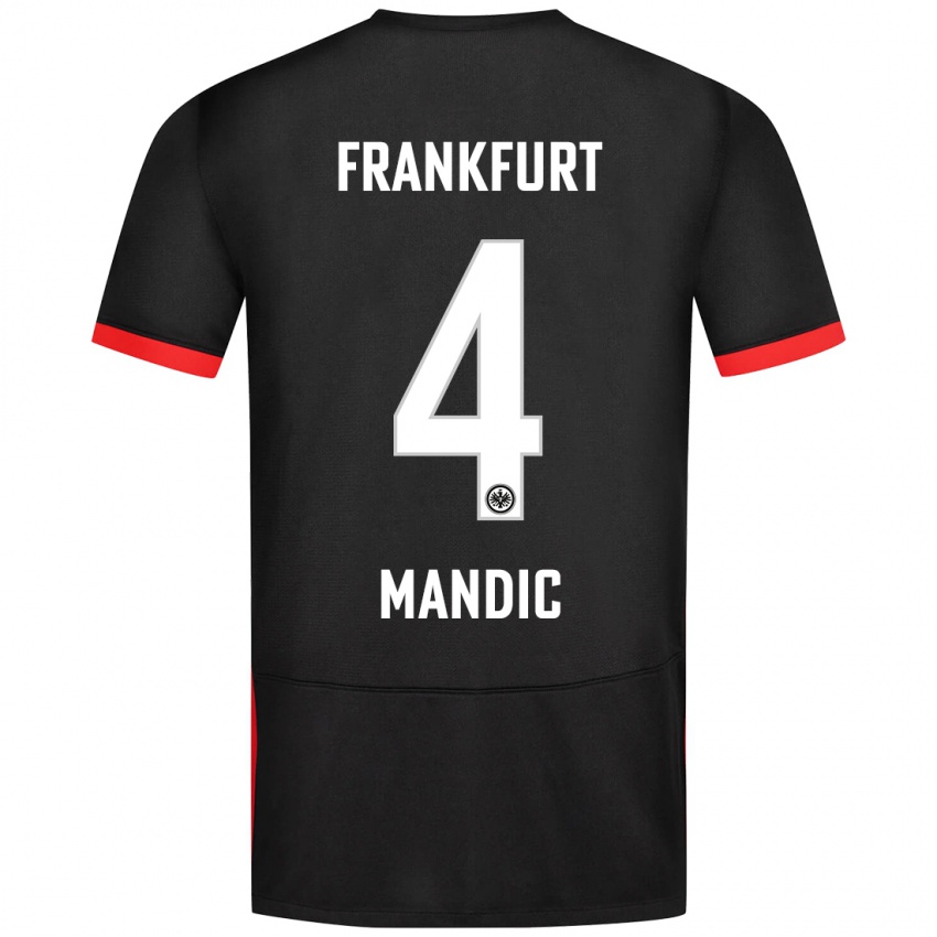 Kvinder Kristian Mandic #4 Sort Udebane Spillertrøjer 2024/25 Trøje T-Shirt