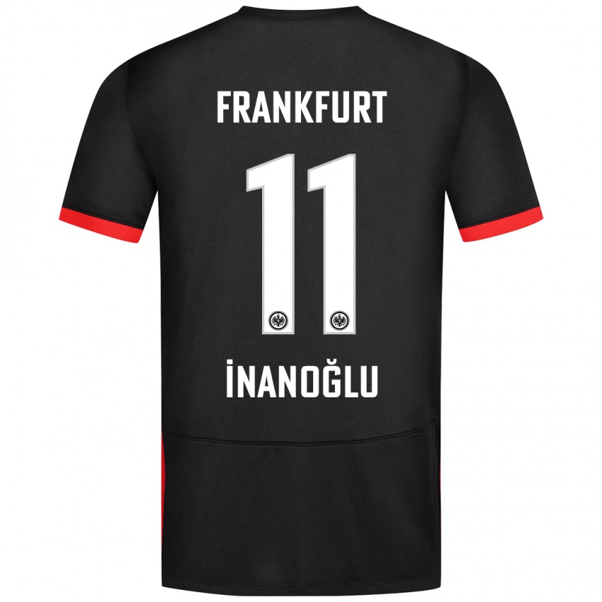 Kvinder Kaan İnanoğlu #11 Sort Udebane Spillertrøjer 2024/25 Trøje T-Shirt