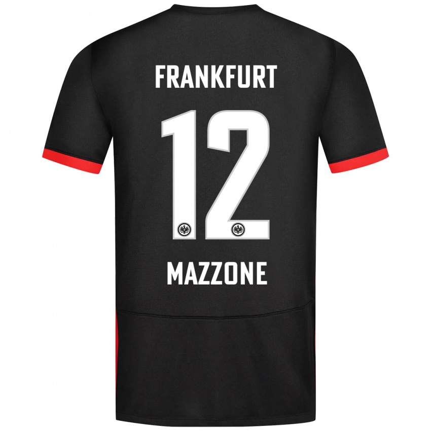 Kvinder Matteo Mazzone #12 Sort Udebane Spillertrøjer 2024/25 Trøje T-Shirt