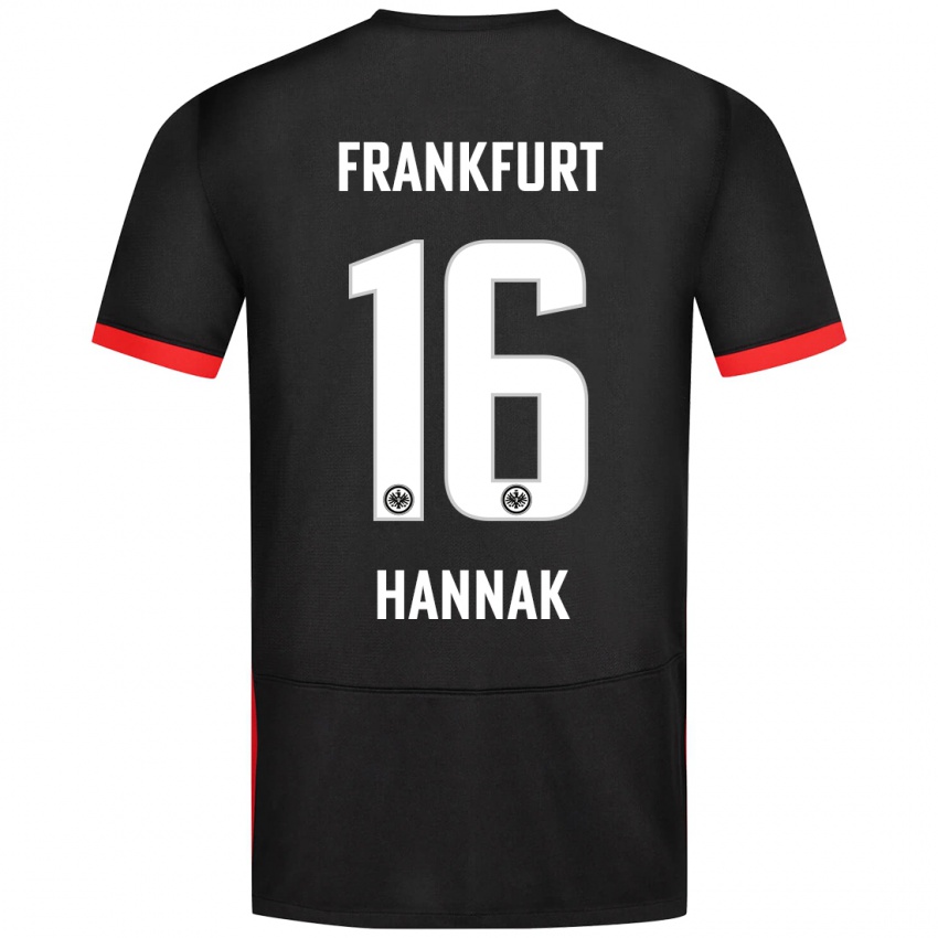 Kvinder Tim Hannak #16 Sort Udebane Spillertrøjer 2024/25 Trøje T-Shirt