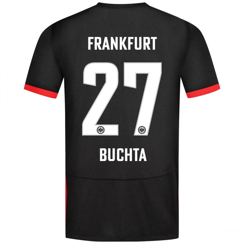 Kvinder Philip Buchta #27 Sort Udebane Spillertrøjer 2024/25 Trøje T-Shirt