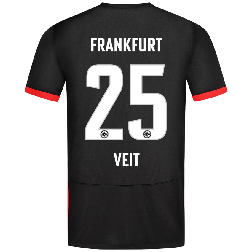 Kvinder Jella Veit #25 Sort Udebane Spillertrøjer 2024/25 Trøje T-Shirt