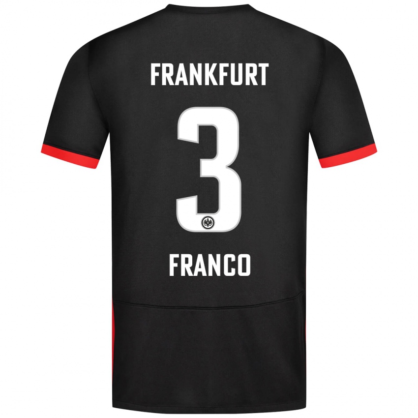 Kvinder Giuseppe Franco #3 Sort Udebane Spillertrøjer 2024/25 Trøje T-Shirt