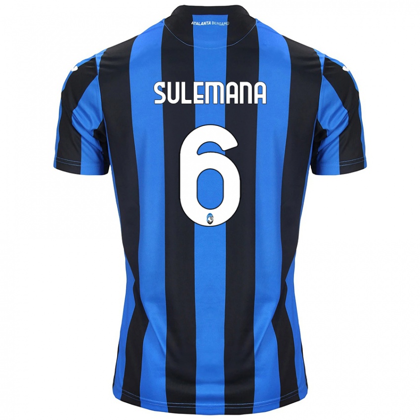 Børn Ibrahim Sulemana #6 Blå Sort Hjemmebane Spillertrøjer 2024/25 Trøje T-Shirt