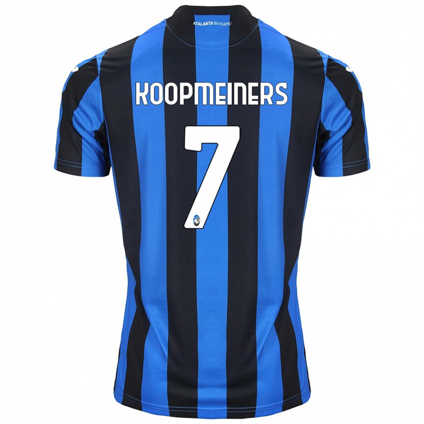 Børn Teun Koopmeiners #7 Blå Sort Hjemmebane Spillertrøjer 2024/25 Trøje T-Shirt