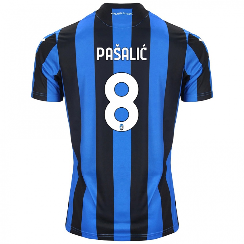 Børn Mario Pasalic #8 Blå Sort Hjemmebane Spillertrøjer 2024/25 Trøje T-Shirt