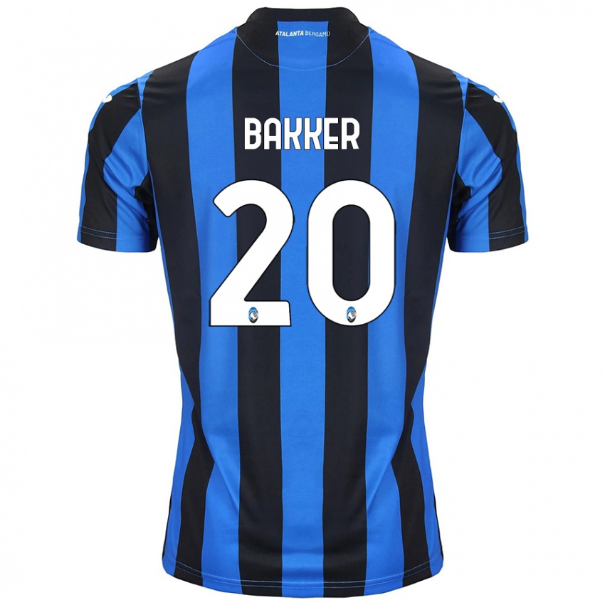 Børn Mitchel Bakker #20 Blå Sort Hjemmebane Spillertrøjer 2024/25 Trøje T-Shirt