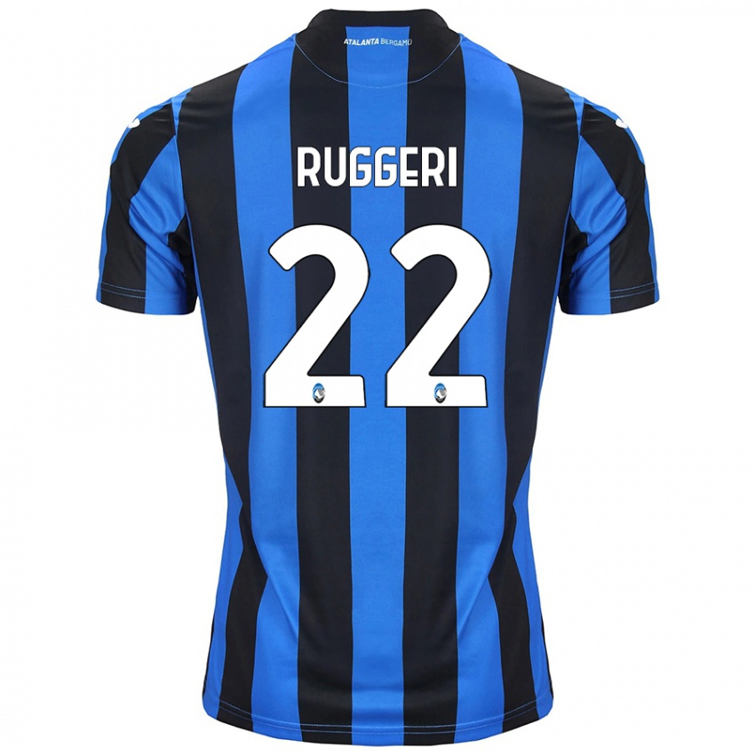 Børn Matteo Ruggeri #22 Blå Sort Hjemmebane Spillertrøjer 2024/25 Trøje T-Shirt