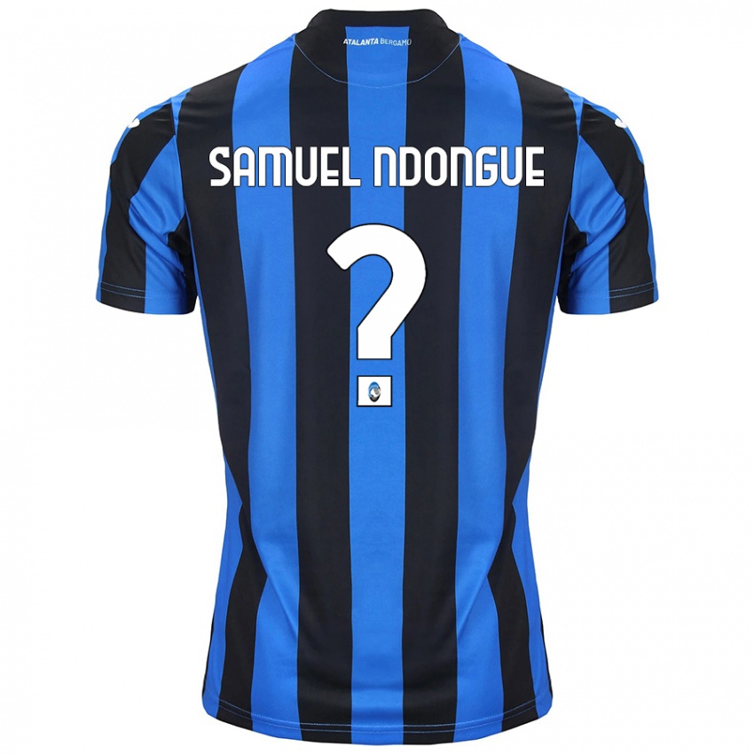 Børn Frederick Samuel Ndongue #0 Blå Sort Hjemmebane Spillertrøjer 2024/25 Trøje T-Shirt