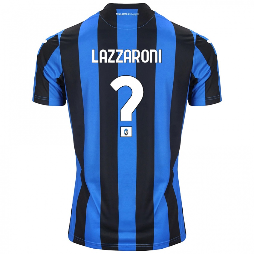 Børn Andrea Lazzaroni #0 Blå Sort Hjemmebane Spillertrøjer 2024/25 Trøje T-Shirt